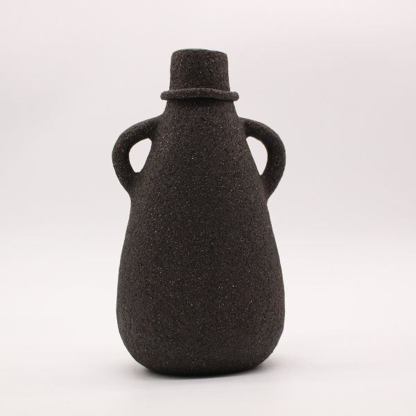 claytoclay handmade black clay bottle