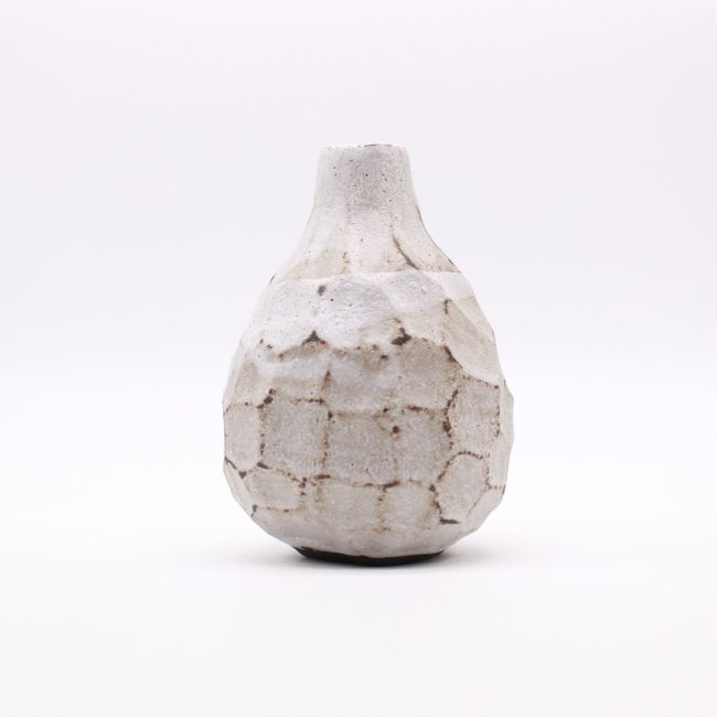Fish Scales on Whitewashed Small Bottle